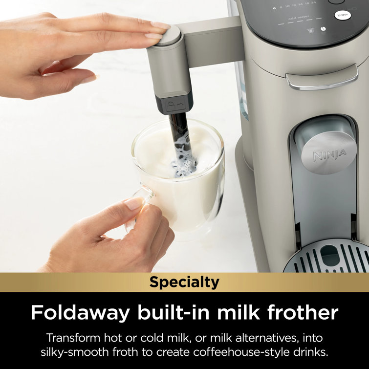 Stone Single-Serve Pod and Grounds Coffee Maker with Frother