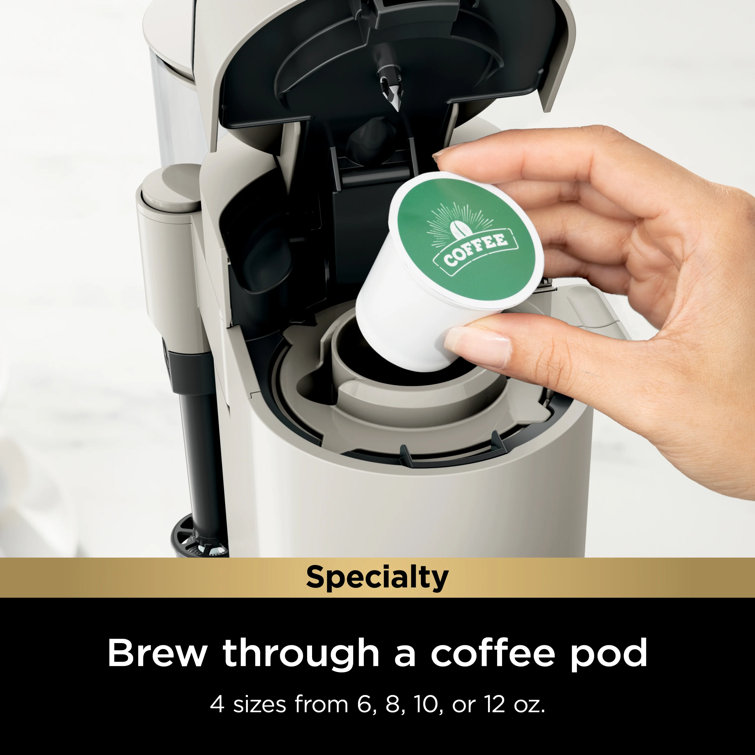 Stone Single-Serve Pod and Grounds Coffee Maker with Frother