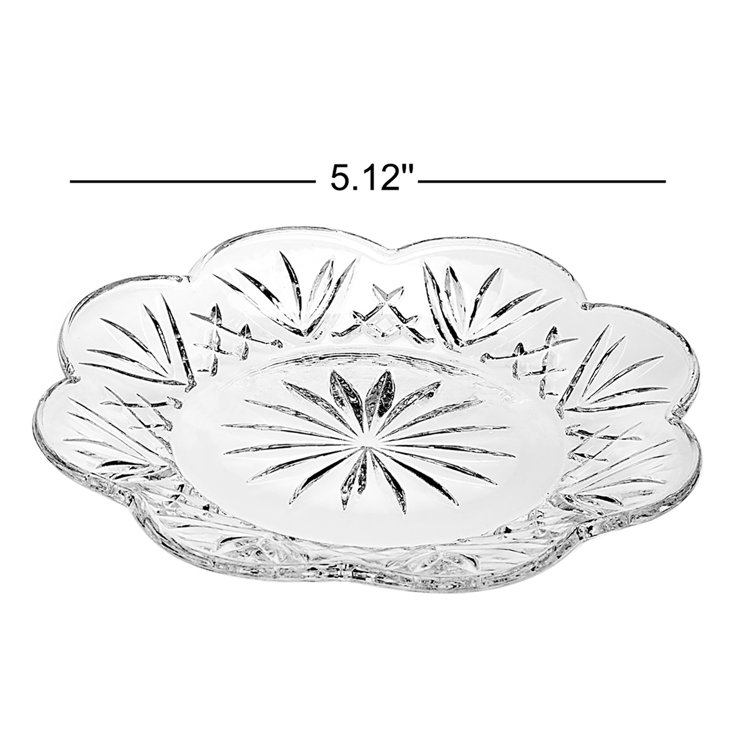 Dublin Clear Crystal Scalloped Dessert Plates Set of 4