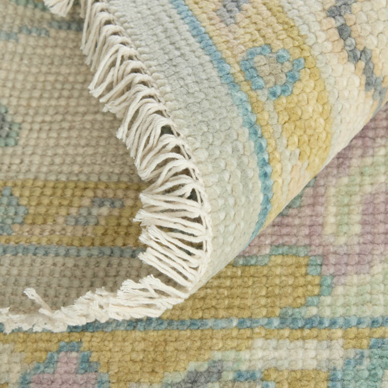 Karina Gray and Gold Hand-Knotted Wool Floral Area Rug
