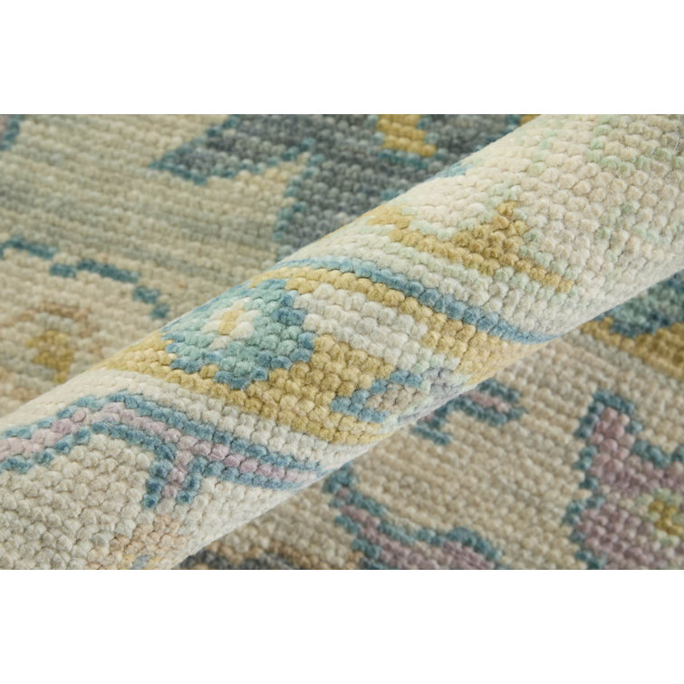 Karina Gray and Gold Hand-Knotted Wool Floral Area Rug
