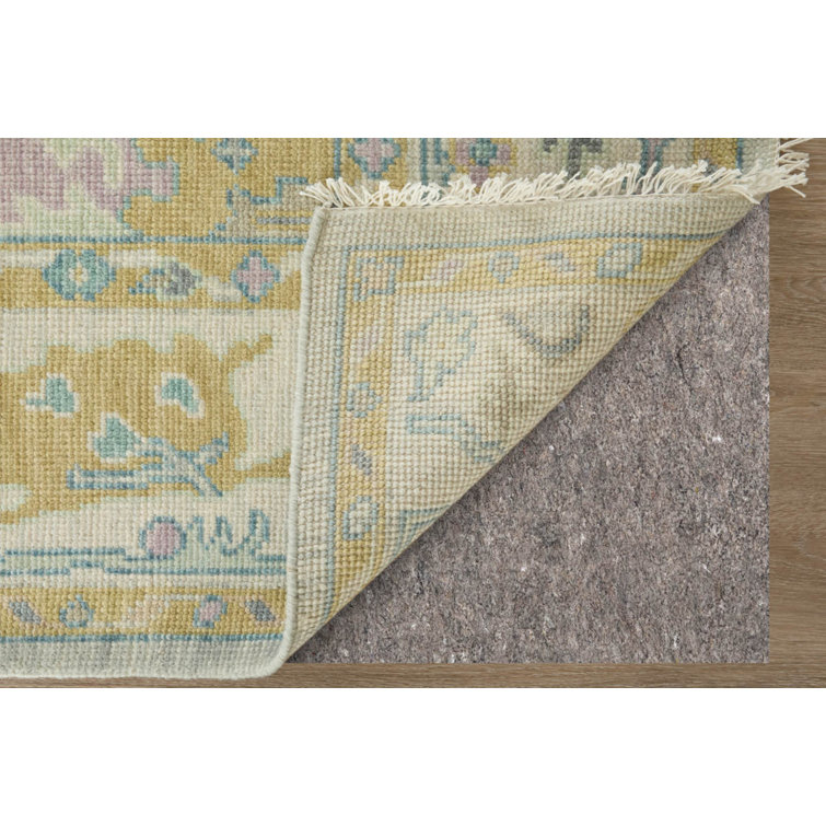 Karina Gray and Gold Hand-Knotted Wool Floral Area Rug