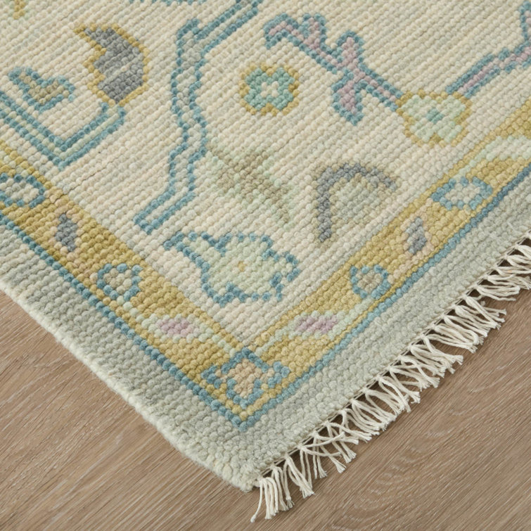 Karina Gray and Gold Hand-Knotted Wool Floral Area Rug