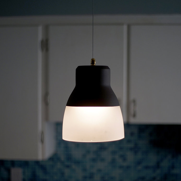 Bronze Mini Wireless LED Glass Pendant Light 10"