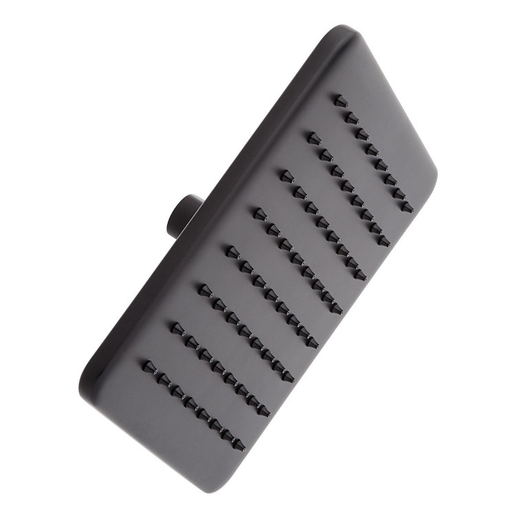Berwyn Matte Black Square Rain Shower Head with Multi Function