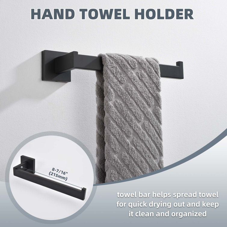 Matte Black Stainless Steel 4-Piece Bathroom Hardware Set