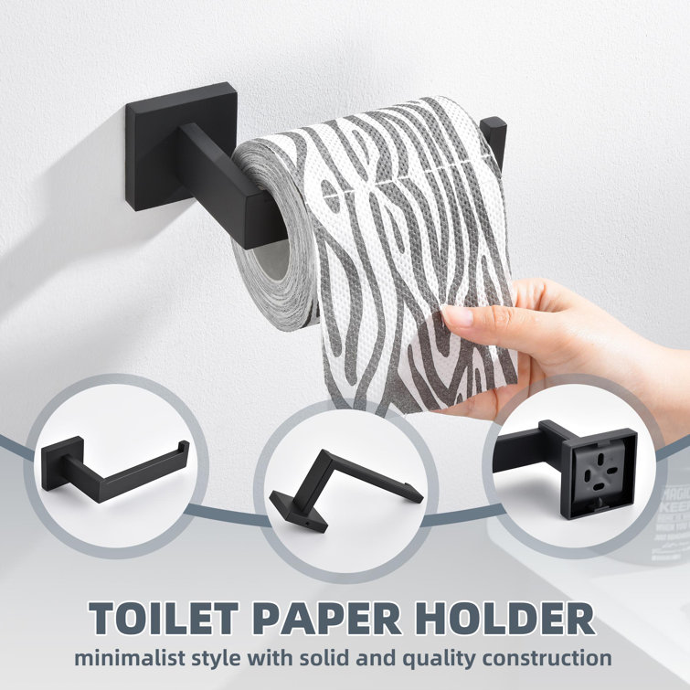Matte Black Stainless Steel 4-Piece Bathroom Hardware Set