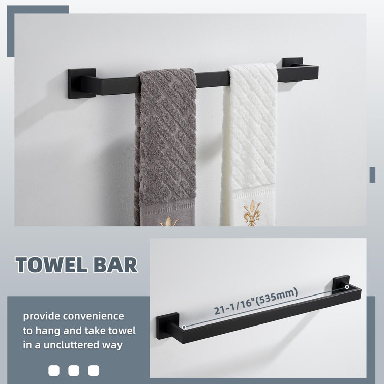 Matte Black Stainless Steel 4-Piece Bathroom Hardware Set