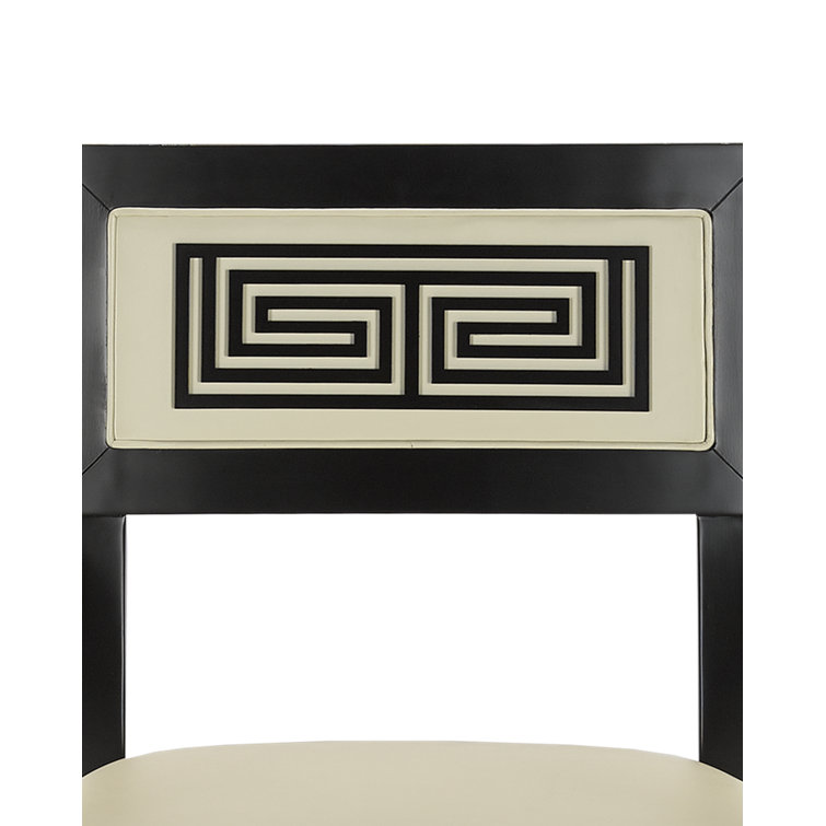 Artemis Black and Cream Leather Armchair with Metal Accents