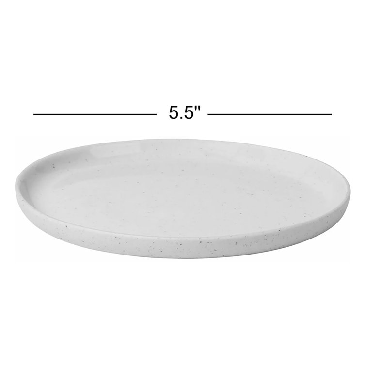 Sablo 5.5" Gray Ceramic Round Side Plates, Set of 4