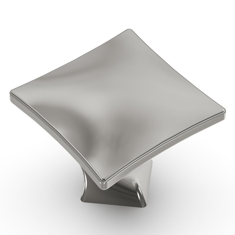 Polished Nickel Modern Square Cabinet Knobs 10-Pack