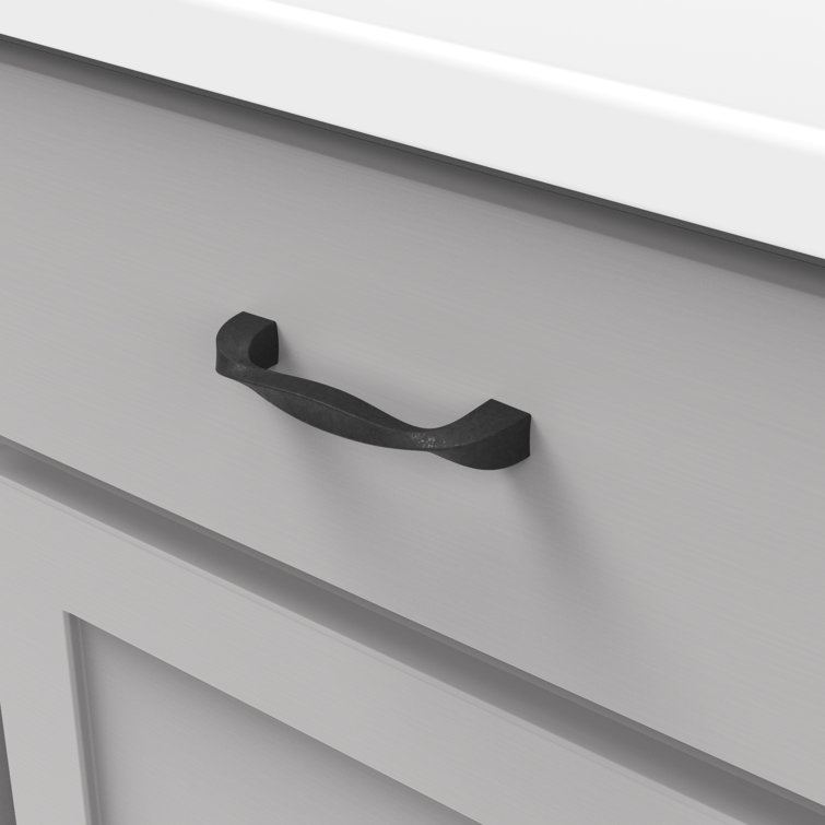 Black Iron Arch Cabinet Pull with Mounting Hardware