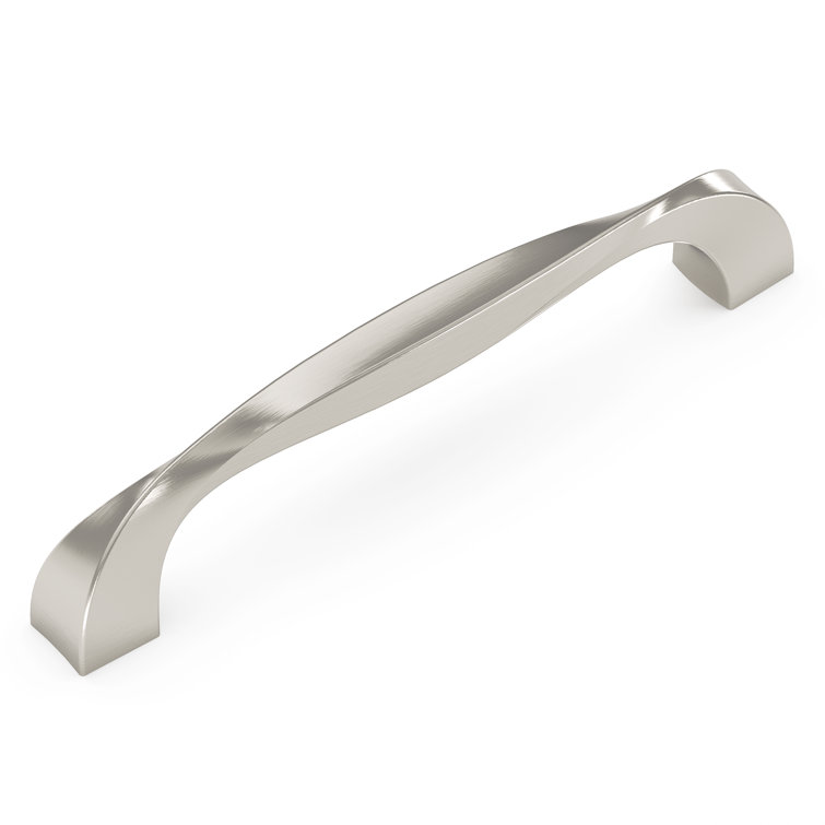 Satin Nickel Modern Twist Cabinet Pulls, 5-1/16 Inch, 10-Pack