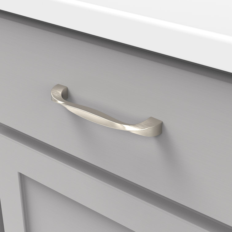 Satin Nickel Modern Twist Cabinet Pulls, 5-1/16 Inch, 10-Pack