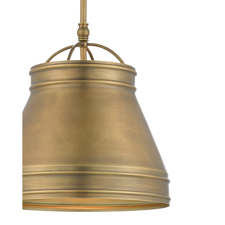 Antique Brass Adjustable 1-Light Pendant