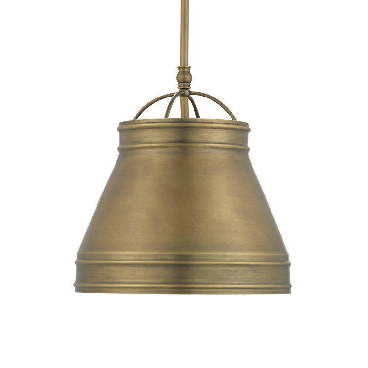Antique Brass Adjustable 1-Light Pendant