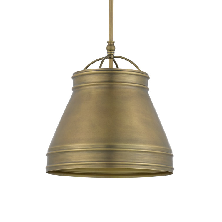 Antique Brass Adjustable 1-Light Pendant