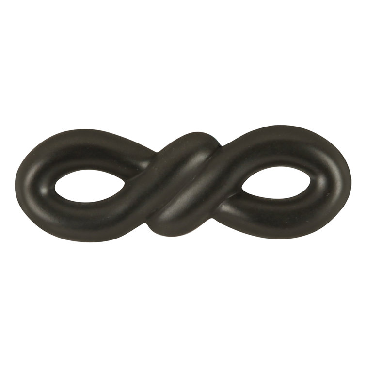 Black Iron Oval Designer Cabinet Knob with Mounting Hardware