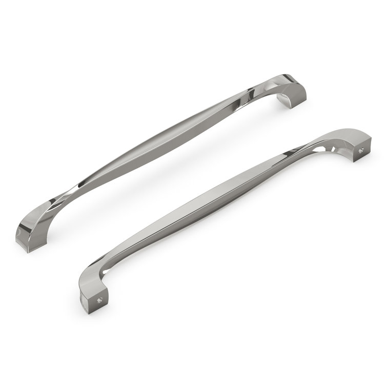 Twist Polished Nickel Arch Cabinet Bar Pulls with Mounting Hardware