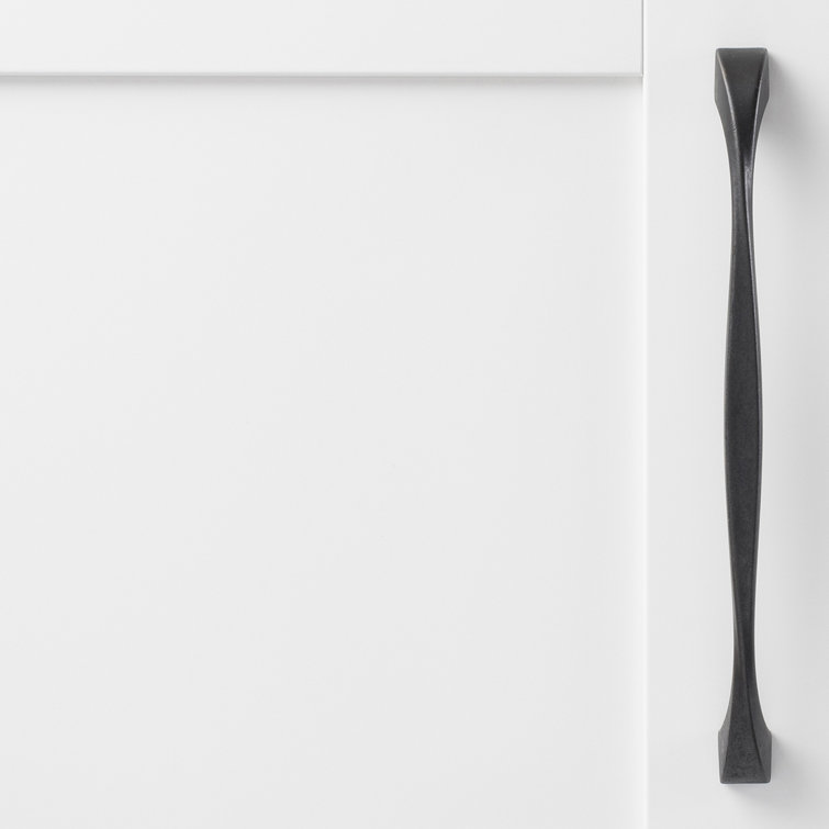 Black Iron Twist Kitchen Cabinet Bar Handles with Mounting Hardware