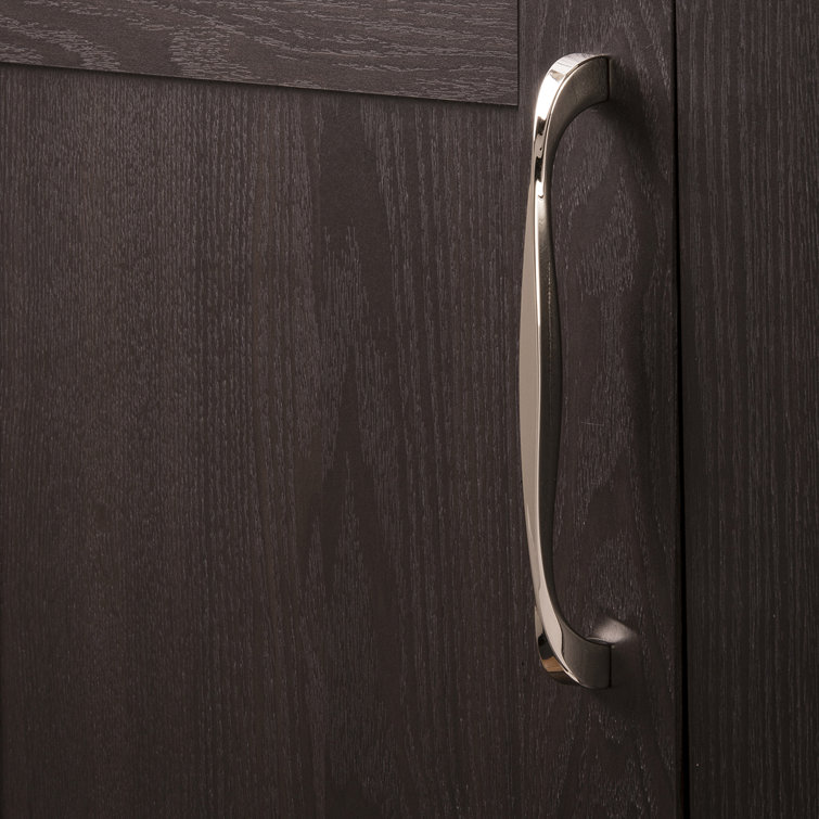 Polished Nickel Modern Bar Cabinet Handles with Mounting Hardware