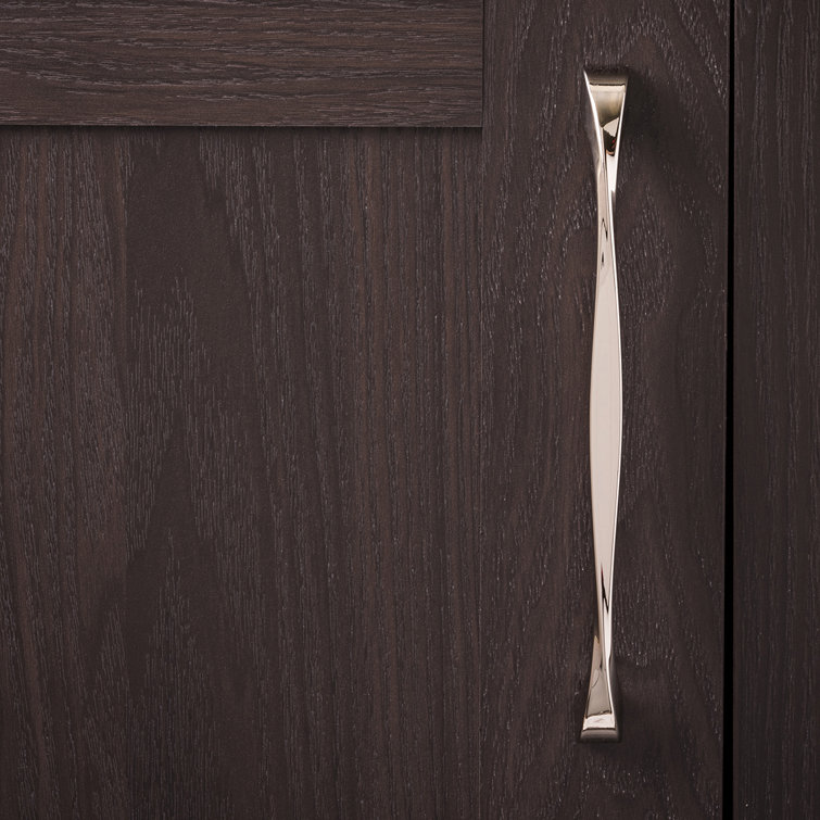 Polished Nickel Modern Bar Cabinet Handles with Mounting Hardware