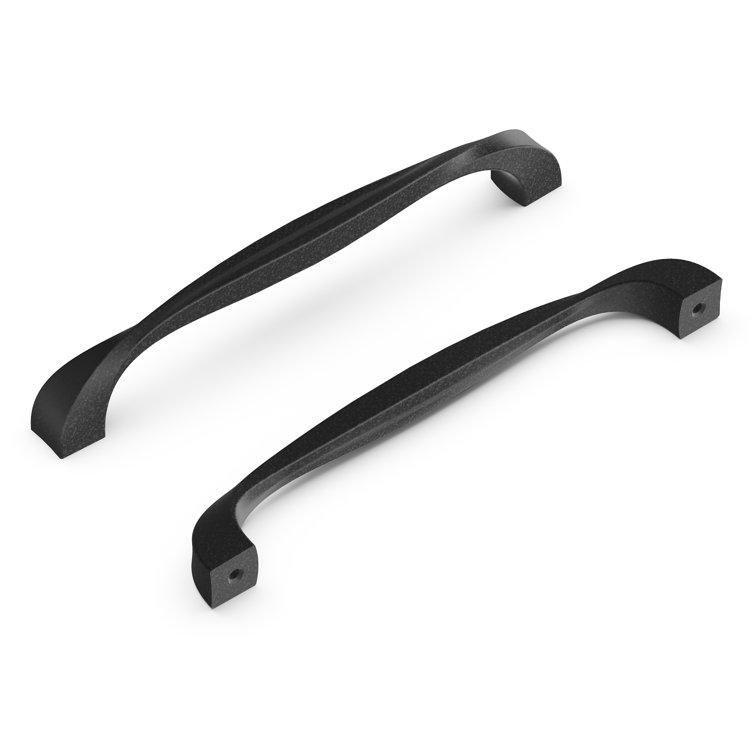 Black Iron Twist Cabinet Handles 6-5/16 Inch 5-Pack