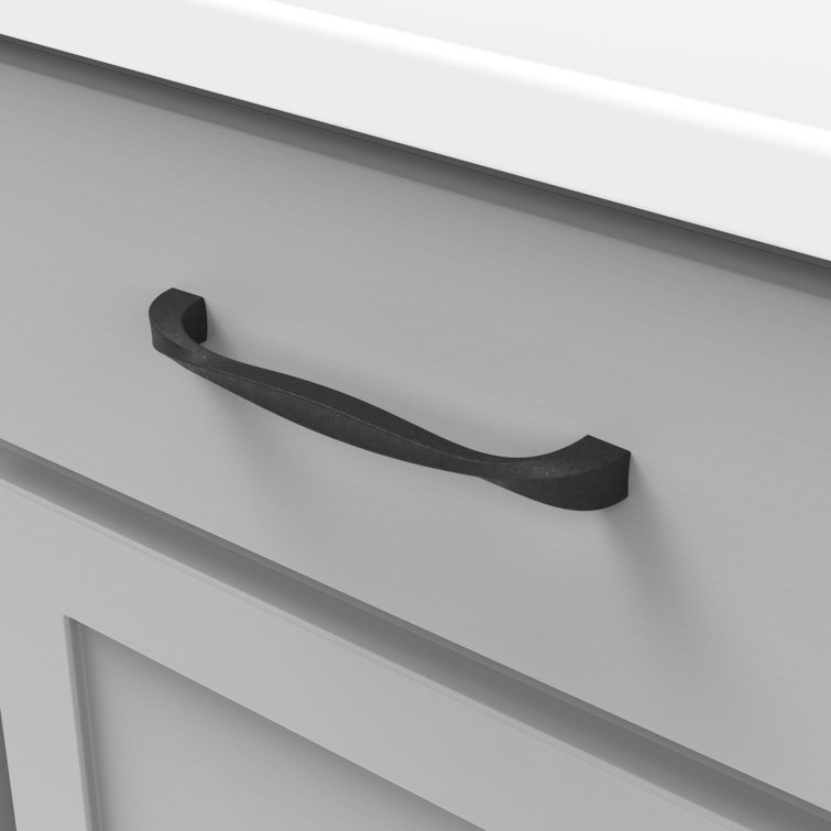 Black Iron Twist Cabinet Handles 6-5/16 Inch 5-Pack