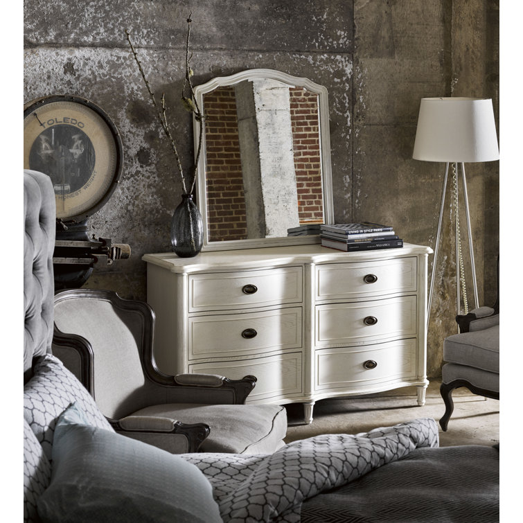Devon French Country 6-Drawer White Dresser with Soft Close