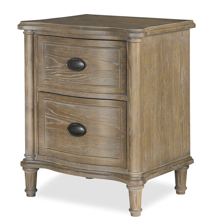Devon Traditional Brown Wood 2-Drawer Nightstand