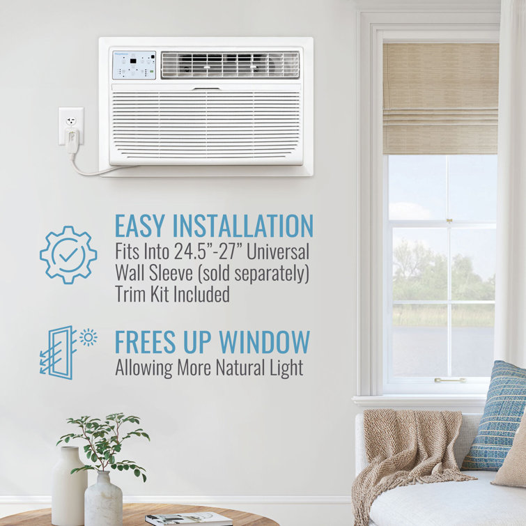 Keystone 10,000 BTU White Through-the-Wall Air Conditioner with Heater and Remote