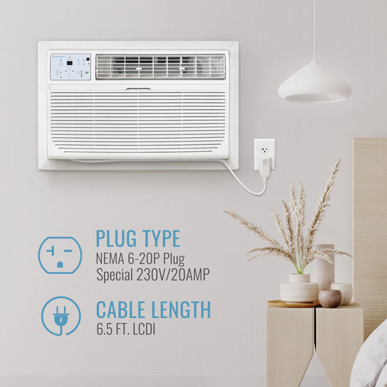 Keystone 10,000 BTU White Through-the-Wall Air Conditioner with Heater and Remote
