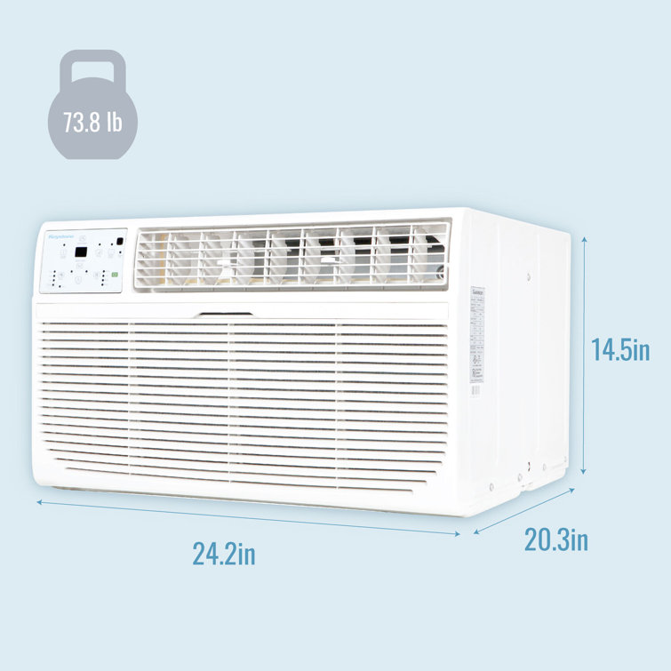Keystone 10,000 BTU White Through-the-Wall Air Conditioner with Heater and Remote