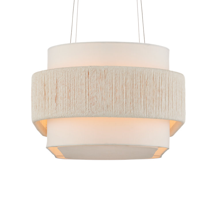 Monreale White and Off-White Oval Chandelier