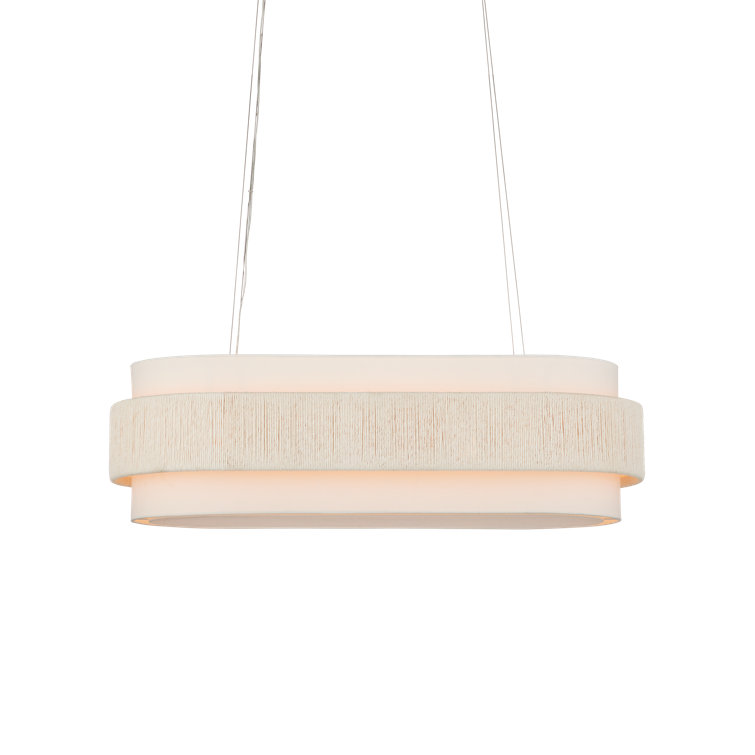 Monreale White and Off-White Oval Chandelier