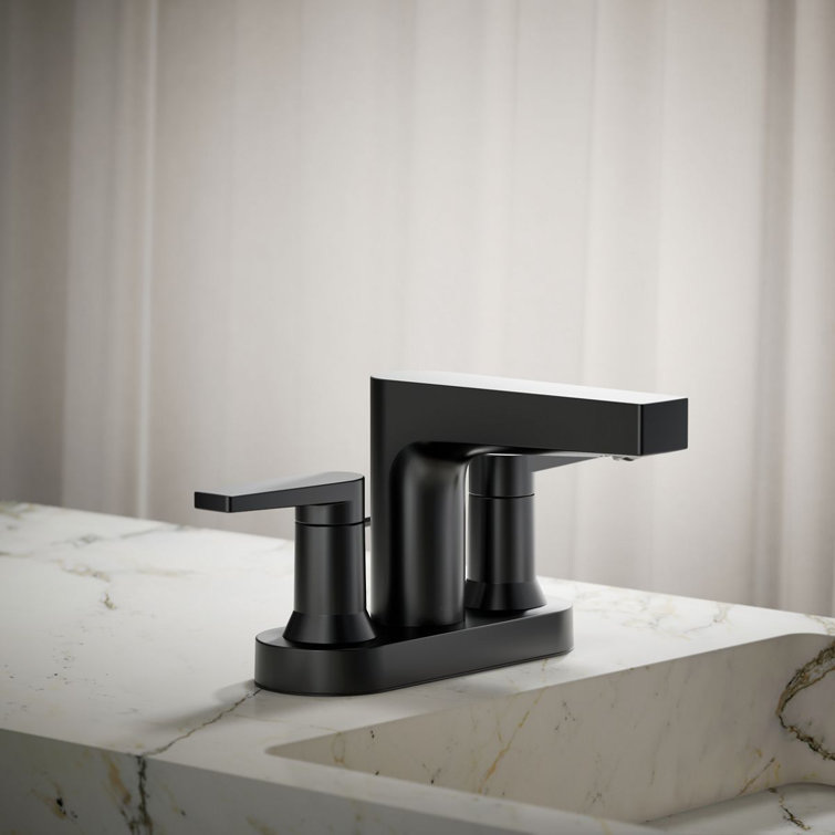 Matte Black Modern Centerset Bathroom Sink Faucet