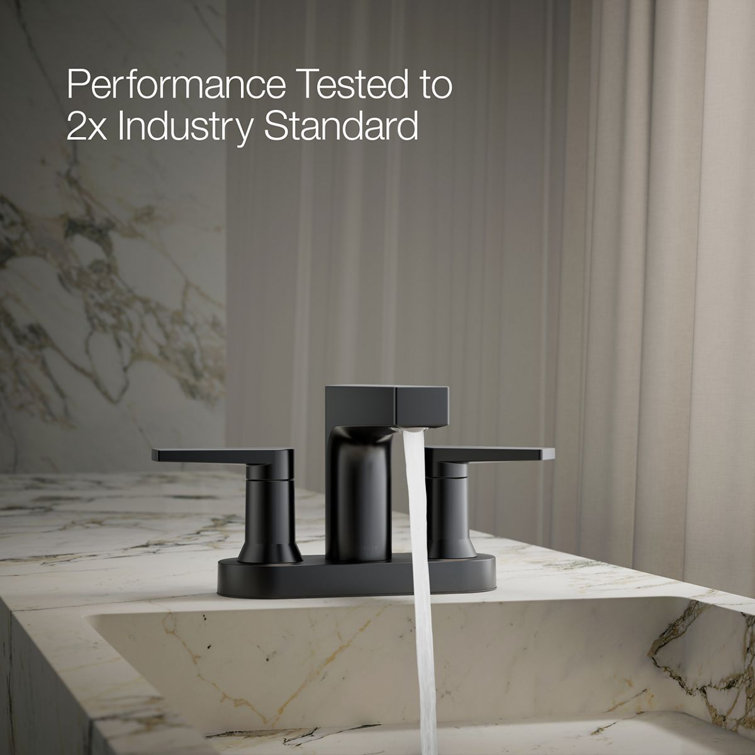 Matte Black Modern Centerset Bathroom Sink Faucet