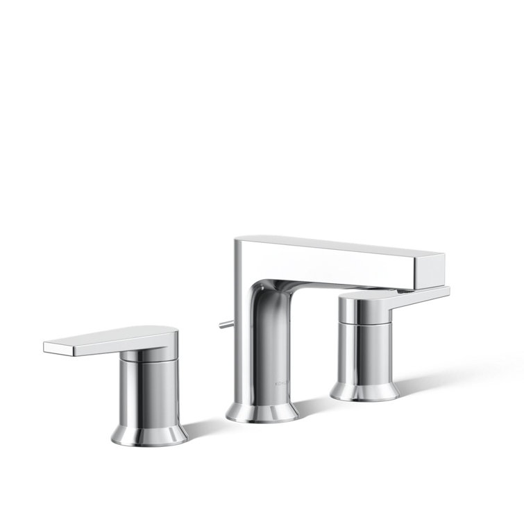 Taut Polished Chrome 2-Handle Low-Arc Bathroom Faucet