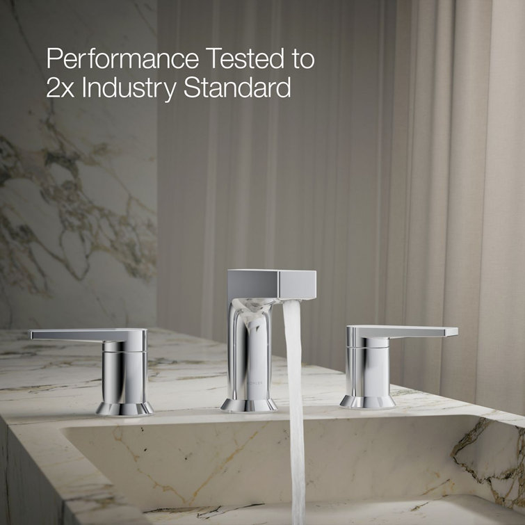 Taut Polished Chrome 2-Handle Low-Arc Bathroom Faucet