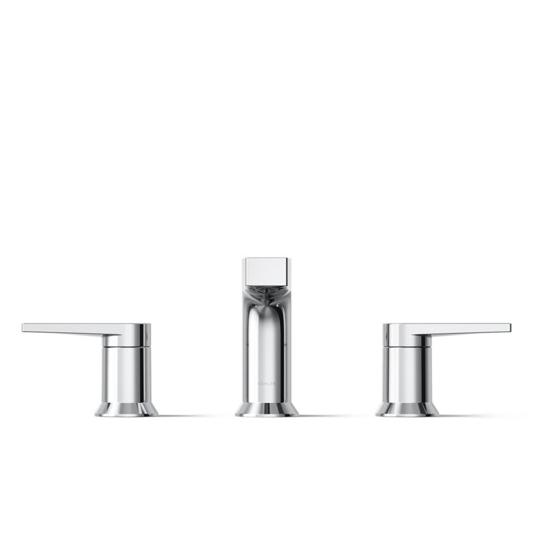 Taut Polished Chrome 2-Handle Low-Arc Bathroom Faucet