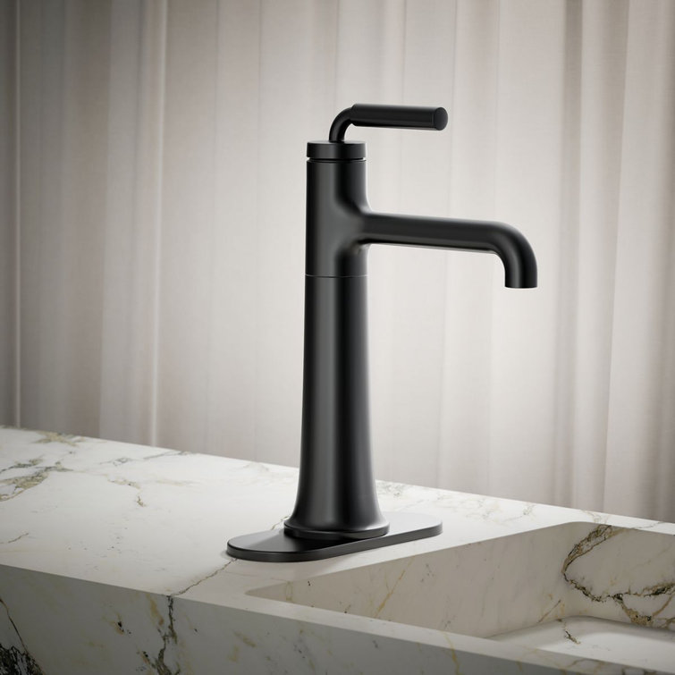 Matte Black Tall Single-Handle Bathroom Sink Faucet