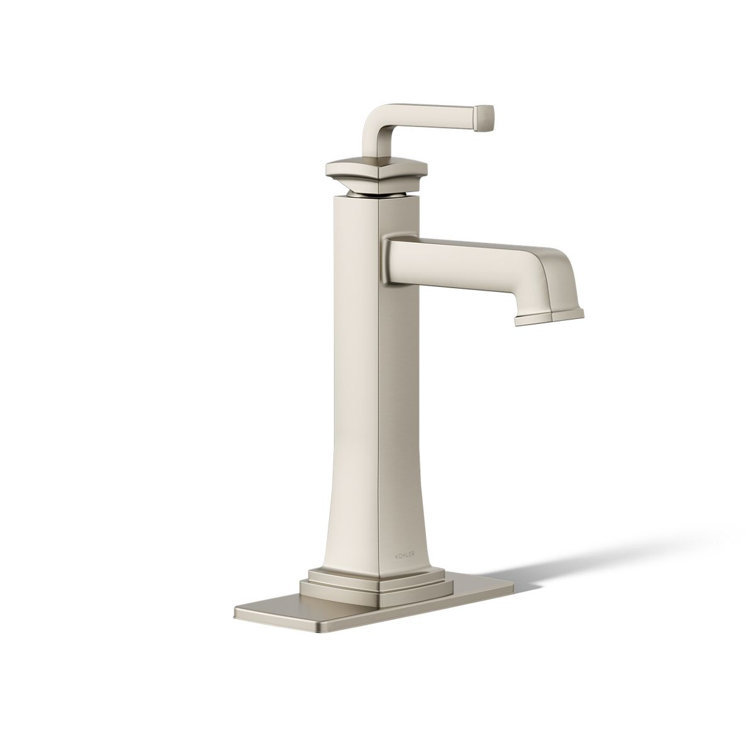 Elegant Riff Tall Single-Handle 11.38" Bathroom Faucet in Vibrant Brushed Nickel