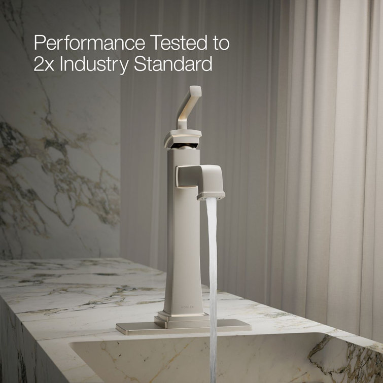 Elegant Riff Tall Single-Handle 11.38" Bathroom Faucet in Vibrant Brushed Nickel