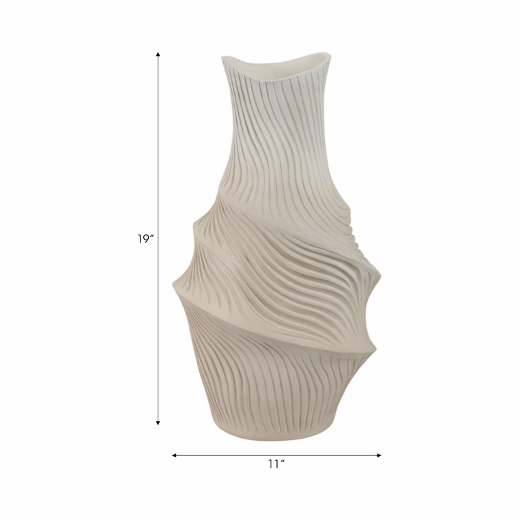 Handcrafted Off-White Resin Novelty Table Vase