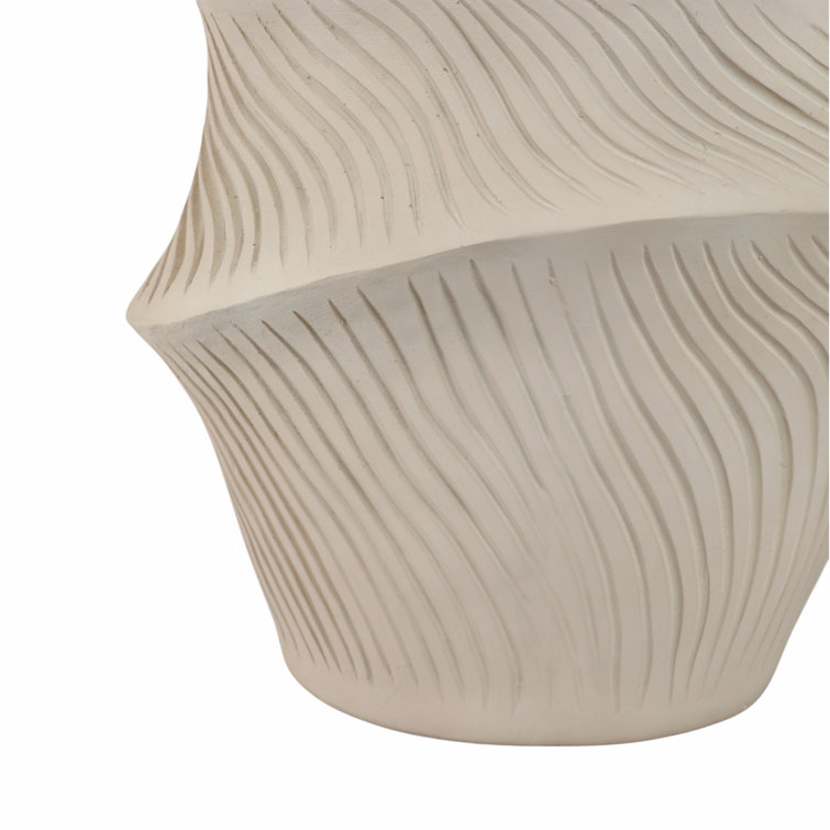 Handcrafted Off-White Resin Novelty Table Vase