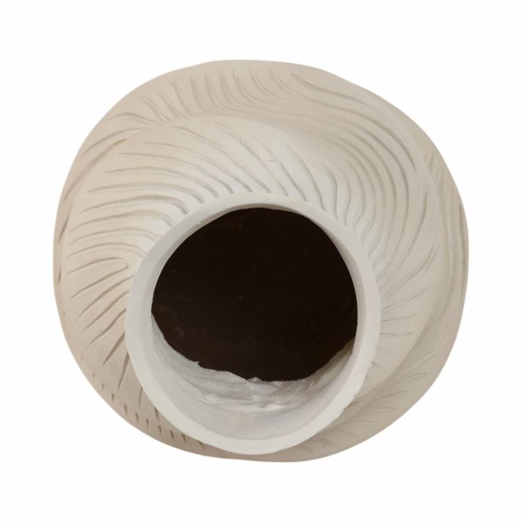 Handcrafted Off-White Resin Novelty Table Vase