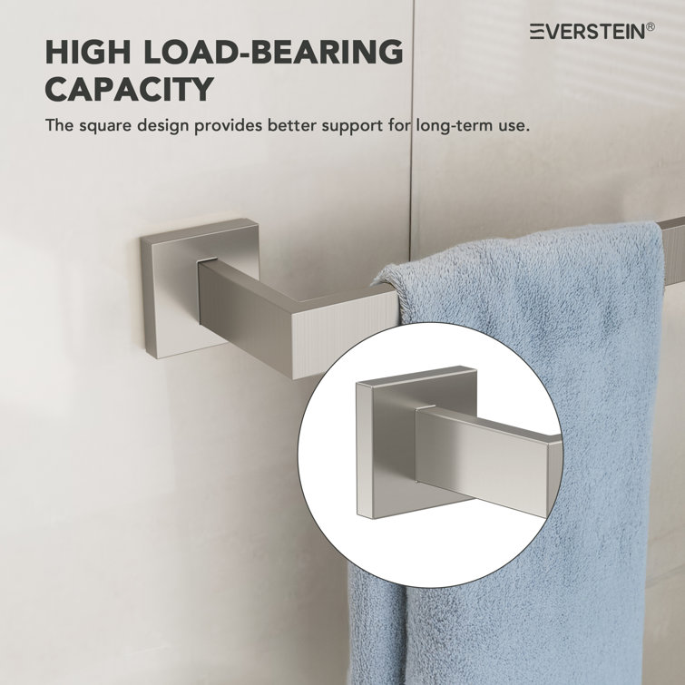 Brushed Nickel 4-Piece Bathroom Hardware Set with Towel Bar