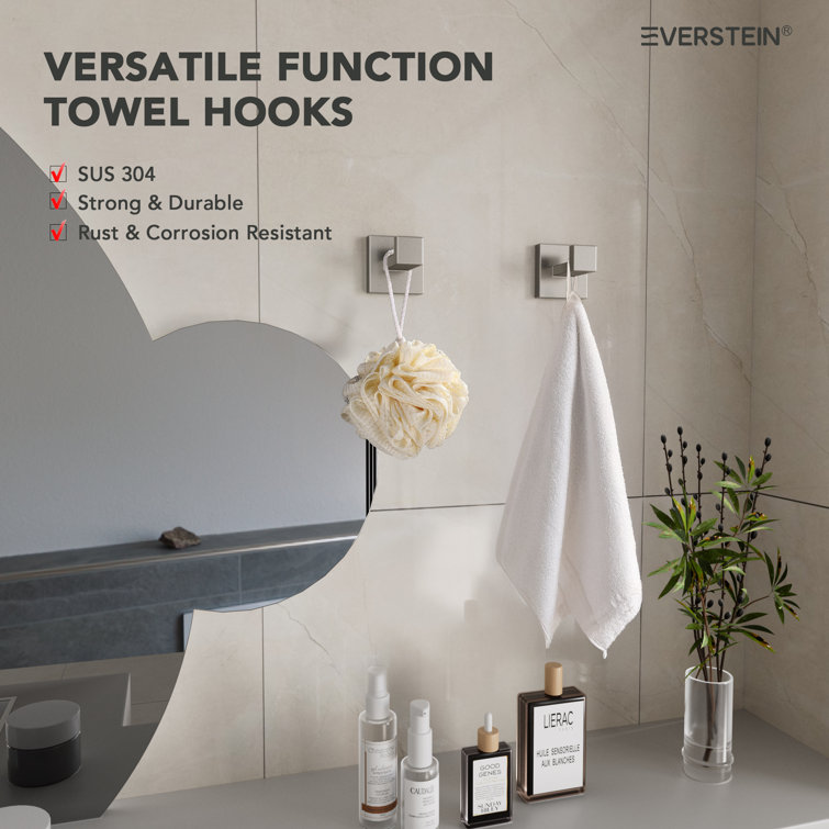 Brushed Nickel 4-Piece Bathroom Hardware Set with Towel Bar