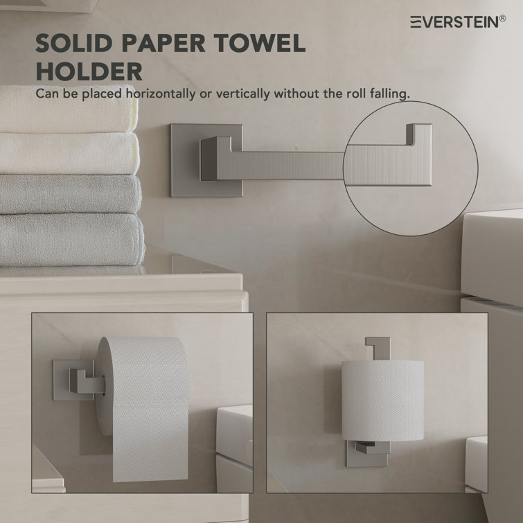 Brushed Nickel 4-Piece Bathroom Hardware Set with Towel Bar