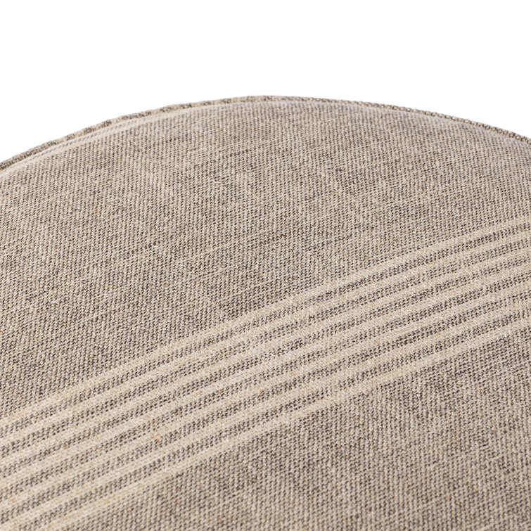 Manchester Flint and Sienna Brown Linen Round Storage Pouf